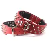 Pet Collar 2 tum bred 3 rader skarp spiked studded läder specialstil medelstora stora hund husdjur krage studs krage 211006