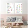 Arabski Islamski Wall Art Canvas Malowanie Listy Alfabety Liczby Plakat Prints Przedszkole Kids Room Decor 211222