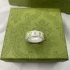 2021 luxury ring ceramic rings love pattern plated 18K gold fashion couple ring matching gift box