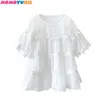 summer parent-child wear mother and women loose lace two-piece long dress mommy and daughter matching clothes 210713