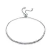 Bracciale da donna con filo scintillante in argento sterling 925, braccialetti da tennis, gioielli in argento 3 colori SCB029