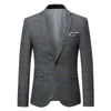 Primavera homens blazers estilo britânico macho slim gordura business casual blazer terno novo botão botão blazer masculino 210527