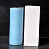 Tumbler che cambia il colore UV fai da te 20 once di sublimazione dritta bombe in acciaio inossidabile con coperchio di plastica e paglia