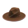 Vintage Fedora hommes Gentleman laine à large bord Chapeau haut-de-forme printemps automne pour les femmes Chapeau église Chapeau melon dames élégant Jazz