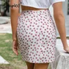 Wydrukowana wysoka talia wakacje elegancki szczelina kwiatowy spódnica dla kobiety letnie aline mini damskie spódnice 210414