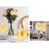 Stearinljus Led Flameless, 3pcs / 6st Ljus Batteridriven Plastpelare Flimrande Stearinljus för Party Decor