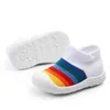 Moda Casual nata Baby Boy Girl Calzini Scarpe Primavera Primi camminatori Maglia traspirante a righe Neonati Scarpe per bambini per bambini 210713