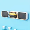 Wandmontage Zeepbakje Plastic Aftappen Zeephouder Lade Plaat Box Case Container Antislip Afvoerrek Badkamer Douche Hot ZL0429