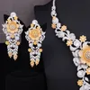 Halsband ￶rh￤ngen set missvikki charm gl￤nsande blommande blommor h￤nge 4 st armband ring f￶r kvinnor brud br￶llop engagemang smycken