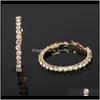 Stud Jewelryyfjeewe Crystal Rhinestone Gold Sliver Hoop Fashion Jewelry For Women PS1559 Drop dostawa 2021 GCN6R