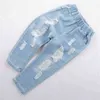 Croal Cherie Mode Kinderen Gescheurde Jeans Kinderen Jongens Meisjes Denim Broek voor Tieners Toddler Kleding 211102