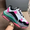 Fashion Crystal Bottoms Triple S Shoes Men Women Platform Sneakers Clear Sole 17FW Black All White Luxurys Designers Vintage Sports Trainers Outdoor