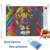Azqsd kattmålning färgglada djur diamant broderi hund tiger lejon full kvadrat diy cross stitch 5d heminredning gåva