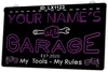 LX1123 Your Names Garage My Tools Rules Light Sign Dual Color 3D Engraving