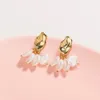 Dangle & Chandelier Natural Special-shaped Pure White Pearl Earrings For Women Exaggerated Design Jewelry Gold Special-shaped Earring Jewelry