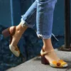 Female Sexy Party High Heels White Pumps Square Heels Women's Shoes New Fashion Casual Point Toe Buckle Strap Square Heel Y0406