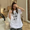 3彩夏の韓国風の特別レタープリント半袖Tシャツレディースルーズトップスティーシャツフェムメ（F4276）210423