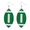 Football Earrings For Women - Glitter Faux Leather Earrings For Mom - Single Layer For Girls