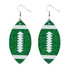 Boucles d'oreilles de football pour femmes Boucles d'oreilles de football en faux cuir paille