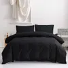 純粋な寝具セット黒い布団カバーソリッドベッドリネンユーロベディンググレーキルトカバー枕シャム200x200135x2002107271450119