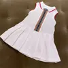 Novas crianças vestido de meninas 2021 bebê menina vestidos de algodão crianças meninas bonitos meninas sem mangas zíper branco roupas 2087 z2