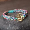 Natural Stone Tree Of Life Lotus Handmade Beads String Bracelets Women Men Yoga Beaded Bracelet Charm Jewelry Drop