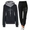 Winter Woman Tracksuit 2 Piece Set Hoodies+Pants Faith Embroidered Sweatshirt Long Sleeve Pullovers Casual Warm Women's Suit Y0625