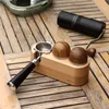 Walnut Filter Sabotage Houder Espresso Tamper Mat Stand Koffiezetapparaat Ondersteuning Basisrek Koffie Accessoires voor Barista