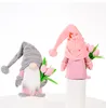 Gesichtsloser Zwerg-Puppenornament mit Tulpenzwerg, niedliche Tischdekoration, glücklicher Muttertag, Heim-Party-Dekoration, Spielzeug, stehender Pfosten w-01302