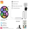 12V TUYA WIFI Controller Revolving Chasing RGB 5050 2811 RGB LED Strip Light Music Sync Strips för Alexa Google 5-10M Full Set