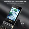 Unlockd Snior Flip Cll Phons Doubl Dual Scrn Phon 2 Sim Card SPD Dial op KY Fast Call Touch Handwriting Big Kyboard FM Mobilphon voor oude