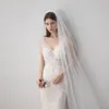 Bridal Veils Long Veil White/Ivory Wedding Simple With Comb Cathedral Face Covered 2 Tiers VeilBridal