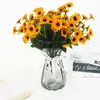 Dekorative Blumenkränze, 30 cm, 24 Köpfe, Sonnenblumen-Simulationsstrauß, Hochzeitsdekoration, gefälschte Blumenarrangements, Bühnenbild, Raum, Bankett, Dezember