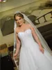 Simple Elegant White A Line Wedding Gowns with Veil Plus Size Bridal Dresses Sweetheart Neck Sleeveless Satin Vestidos De Novia