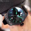 46mm IW500433 7 jours de réserve de marche automatique montre pour homme PVD Stell All Black Number Green Markers Bracelet en cuir nylon 2022 Montres Puretime E103C3