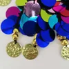 Rainbow Sequin Tassel Mermaid Mirror Festival Harness Bra Bralette Crop Top Beading Coins Lace-up Chiffon Boho Cami 210623
