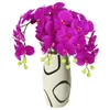 Flores decorativas grinaldas 1 pc 9 cabeças de plástico borboleta orquídea artificial phalaenopsis para festa de casamento decoração de casa jardim em vaso