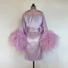 2021 vestidos de noite roxo mulheres grávidas pelas mulheres nupciais roupão robe ilusão de lingerie de lingerie roupagem de banho sleepwear