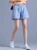 Mode taille élastique Denim Shorts femmes été lâche étudiants coréens all-match jambe large 9006 50 210521