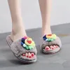 Slippers Sun Flower Smiling Fashion Women Women Women Indoor macio de macarrão sandálias planas com flip flop