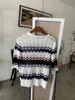 Set casual moda autunno coreano a righe lavorato a maglia da donna set a due pezzi top a maniche corte + gonna lunga a vita alta 210515