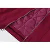 赤いシープスキンコート女性タートルネック包帯デザインウィンタージッパーラムウールジャケットの外装女性特大ストリート壁コート210417
