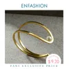 Enfashion Leuke Vis Opening Manchet Armbanden Armbanden voor Vrouwen Goud Kleur Parel C Vorm Lijn Lady Bangle Fashion Sieraden B2019 Q0720