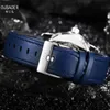 Merkbedrijfsmensen mechanische horloges echte lederen band casual heren automatische mannelijke klokrelogio masculino polshorloges