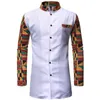 African Dashiki Koszula Top Pant Set 2 sztuka Zestaw Outfit Afryki Mężczyźni Ubrania Marka Z Długim Rękawem Dashiki Koszula z spodni 210524