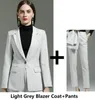 Jesienne zimowe mundury projekty spodni ze spodniami i kurtkami płaszcz dla kobiet w biurze Profesjonalne wysokiej jakości tkaniny Blazery damskie dwa p