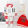 Capretto Del Bambino Del Ragazzo Vestiti Con Cerniera Cappotto + Pantaloni Lettera Infantile Del Bambino Sport Set Maniche Lunghe Abiti Giallo Bianco Rosso Cartone Animato 210821