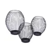 Bougeoirs Porte-Fer Noir Cage À Oiseaux Lanterne Romantique Décoration De La Maison Ornements Géométrique 3 Pcs