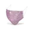 Rhinestone Mesh Reusable Cloth Face Mask Crystal Masquerade Party Bauta Masks for Women Girls Adult With Bling Diamond