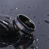 Somen Silver Color Tungsten Men Luxury Wedding Band Male Blue and Gears Inlay Cool Design Rings 8mmParty Jewelry